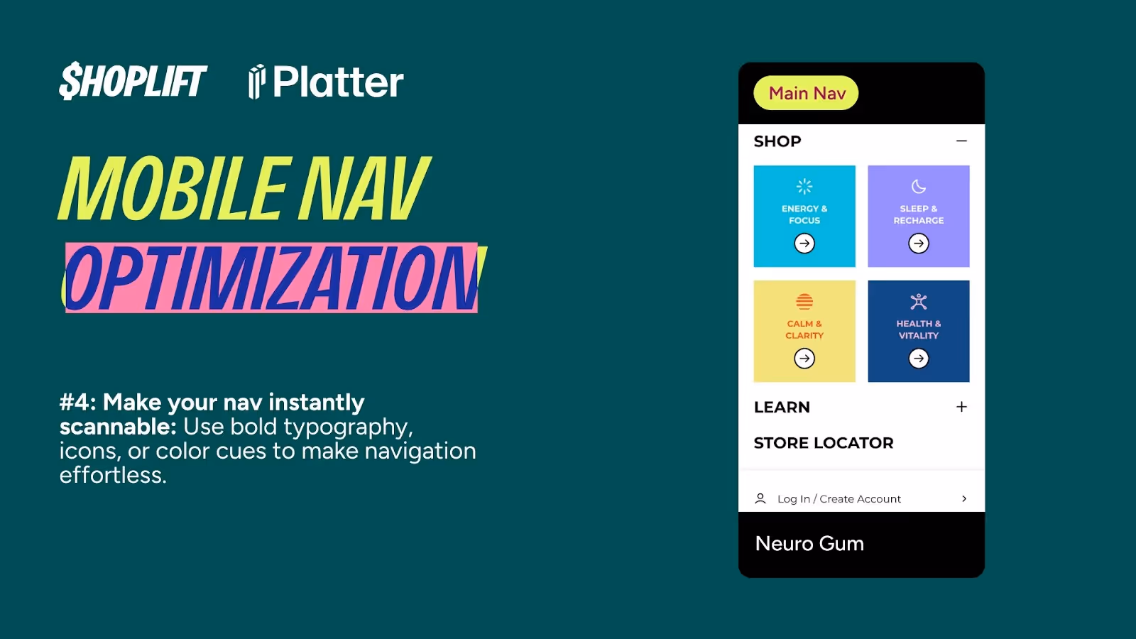 Image showing example of how to make your ecommerce store nav instantly scannable