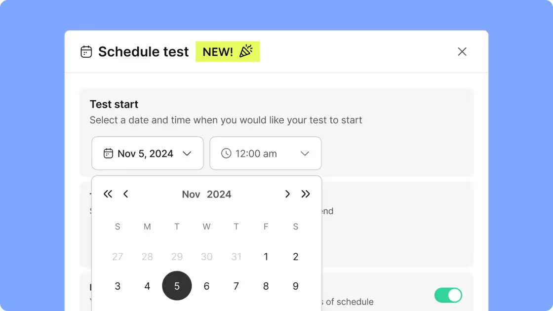 Scheduling tests and campaigns on Shoplift using Lift Assist