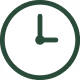 Simple clock icon showing 3 o'clock within a circular frame.