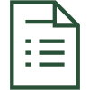 Icon of a document with lines symbolizing text and a folded top-right corner.