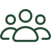 Three green user icons representing a group of people.