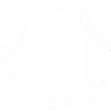 White headset with microphone icon on black background.