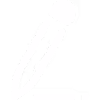 White silhouette of a pen tilted to the left on a transparent background.