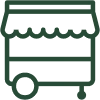 Icon of a chat bubble with three horizontal lines inside representing text.