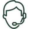 Icon of a person wearing a headset with microphone, representing a sales representative.