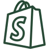 Green illustrated shopping bag with a stylized letter S on the side.