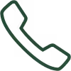 Green phone handset icon tilted diagonally to the right.
