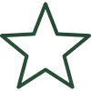 Green five-pointed star icon with a transparent center.