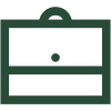 Simple black briefcase icon with a handle and central lock.