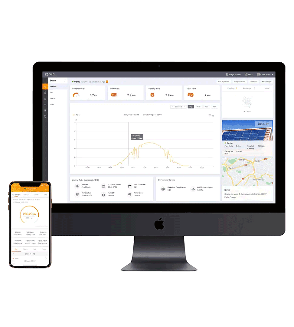 Aurinkotekniikan asentajat asentamassa aurinkopaneelija harjakatolle