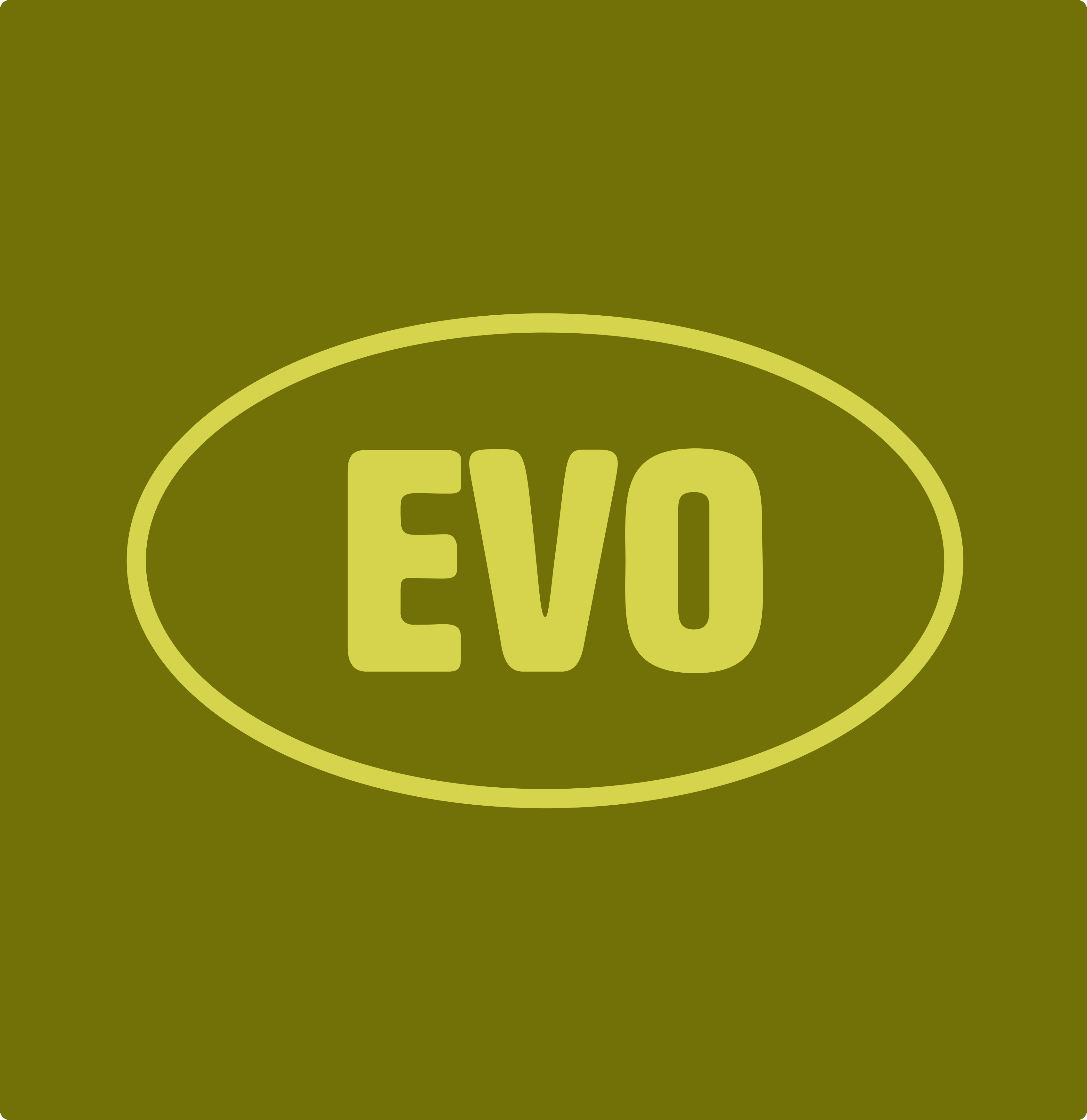 This is the Logo of Evo, an innovative Pizzeria in The Hague, the background is a bright kakhi, while the logo is a bright green-yellow