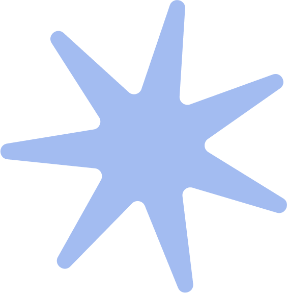 This is a star icon used by Studio Anemone throughout it's branding, in this case the colour is a babyblue
