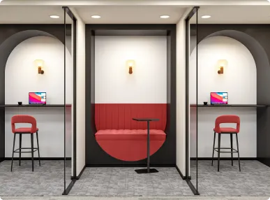 Horizontal’s Courlful Office Dining area Designed by Phi Designs