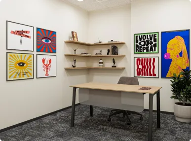 Horizontal’s Courlful Office Dining area Designed by Phi Designs