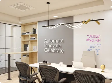 Horizontal’s Courlful Office Dining area Designed by Phi Designs