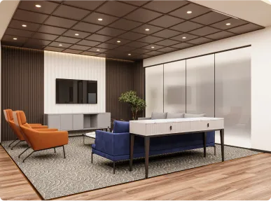 Horizontal’s Courlful Office Dining area Designed by Phi Designs