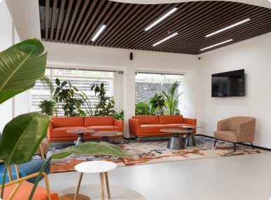 Horizontal’s Courlful Office Dining area Designed by Phi Designs