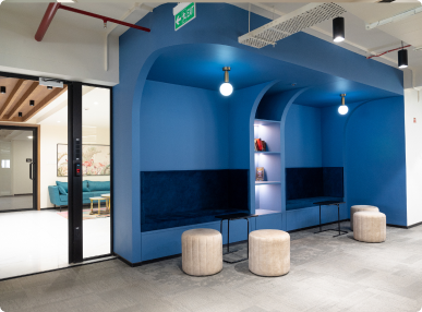 Horizontal’s Courlful Office Dining area Designed by Phi Designs