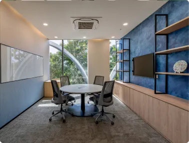 Colorful Office Lounge Area Designed by Phi Designs Office Interior Designers.