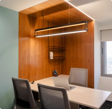 Stylish Office Conference Room Designed by Phi Designs Office Interior Designers.