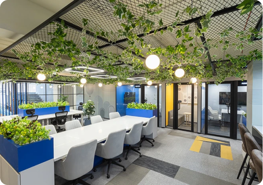 Efficient Office Workspace Designed by Phi Designs Office Interior Designers.