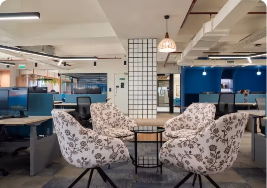 Luxurious Office Manager Cabin Designed by Phi Designs Office Interior Designers.