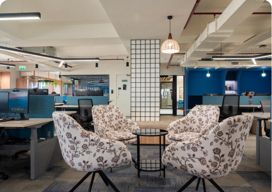 Luxurious Office Manager Cabin Designed by Phi Designs Office Interior Designers.