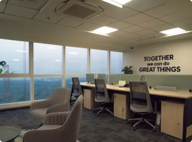 Horizontal’s Courlful Office Dining area Designed by Phi Designs