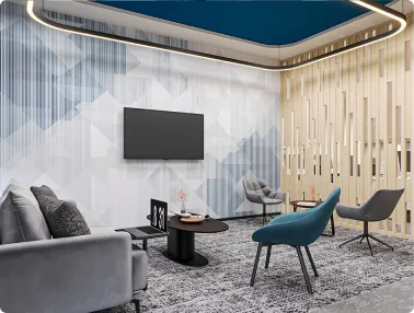 Soho Dragon’s Inviting Office Lounge Area Designed by Phi Designs