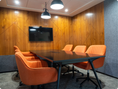 Colorful Office Lounge Area Designed by Phi Designs Office Interior Designers.