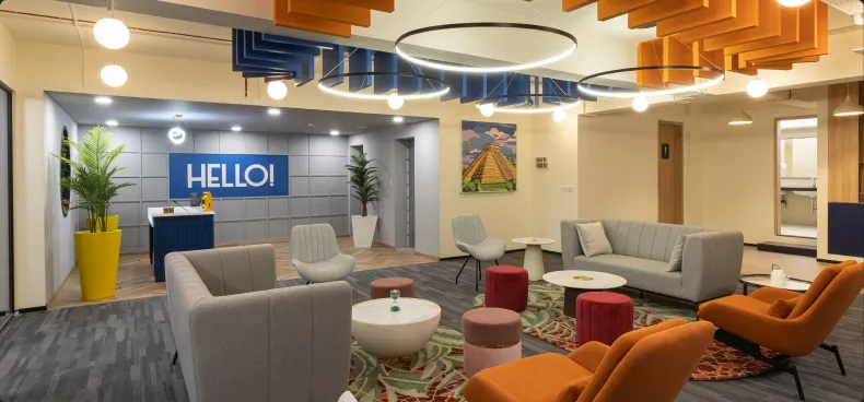 Spacious Office Conference Room Designed by Phi Designs Office Interior Designers.