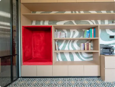 Soho Dragon’s Inviting Office Lounge Area Designed by Phi Designs