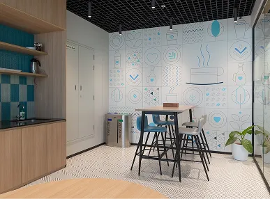 Horizontal’s Courlful Office Dining area Designed by Phi Designs