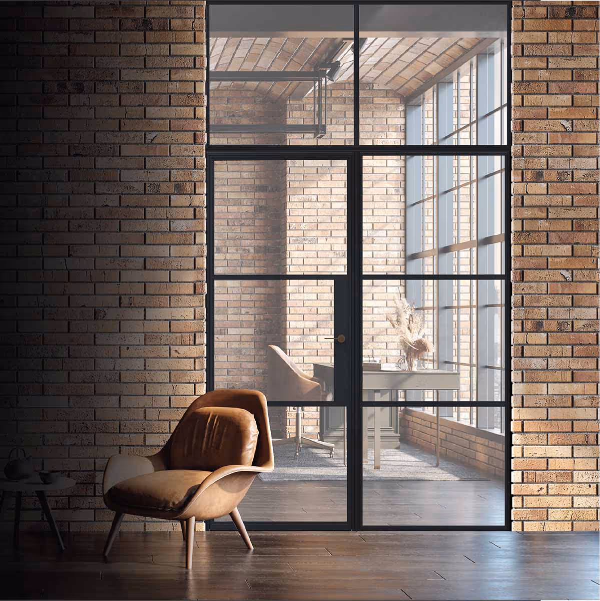 Internal aluminium heritage and crittall look doors in black