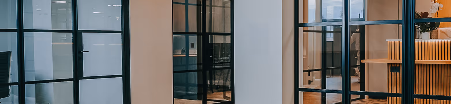banner image of internal steel look decorio doors and screens