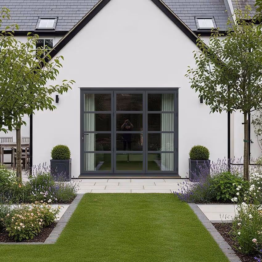 Grey Heritage bifold with bars on external of building