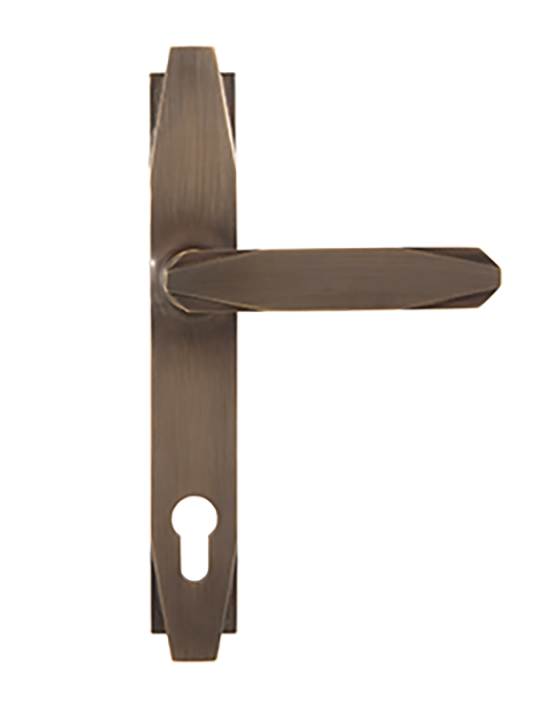 Premium art deco lever handle in Antique Brass
