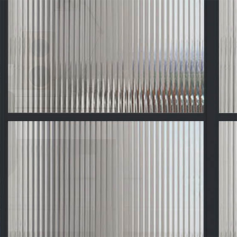 Reeded Privacy glass in screen partition for room dividers