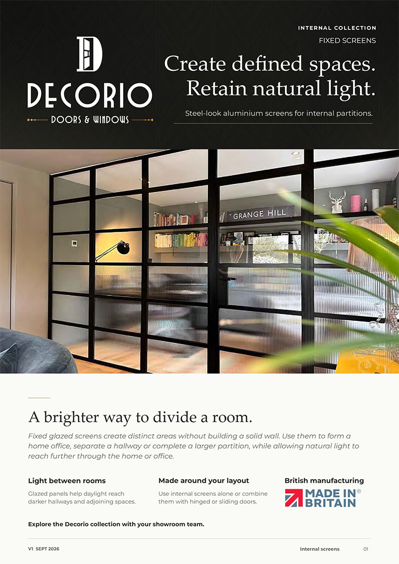 Datasheet for Decorio Internal Partition Screens