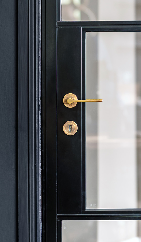 Internal handle in Antique brass for internal decorio hinged door