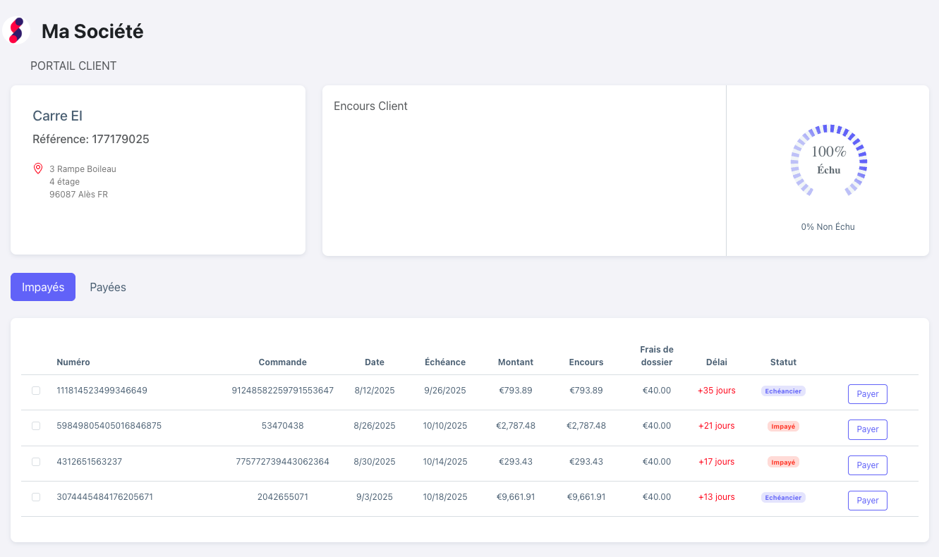 Portail de paiement des factures