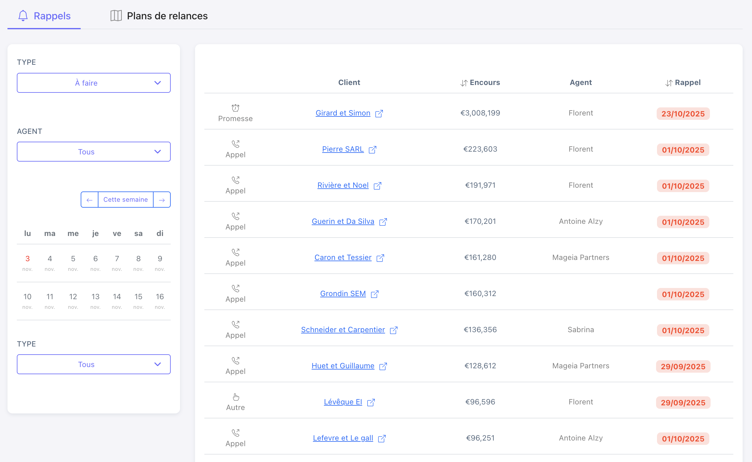 Gestion et automatisation des tâches de relances de factures