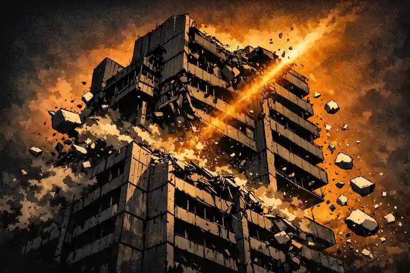 Crumbling brutalist concrete structure — visual metaphor for structural failure in NZ company US market entry