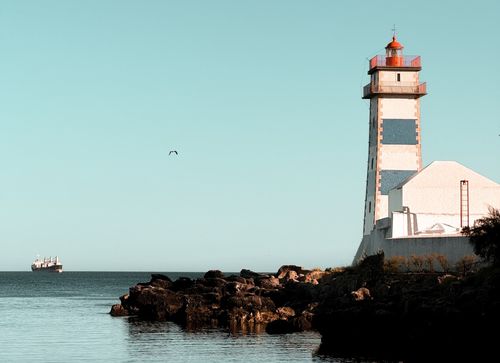 Lighthouse in a beach