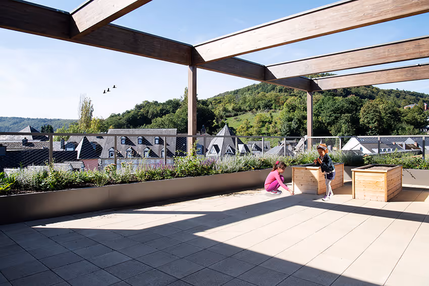 Hybride constructie in hout en beton
