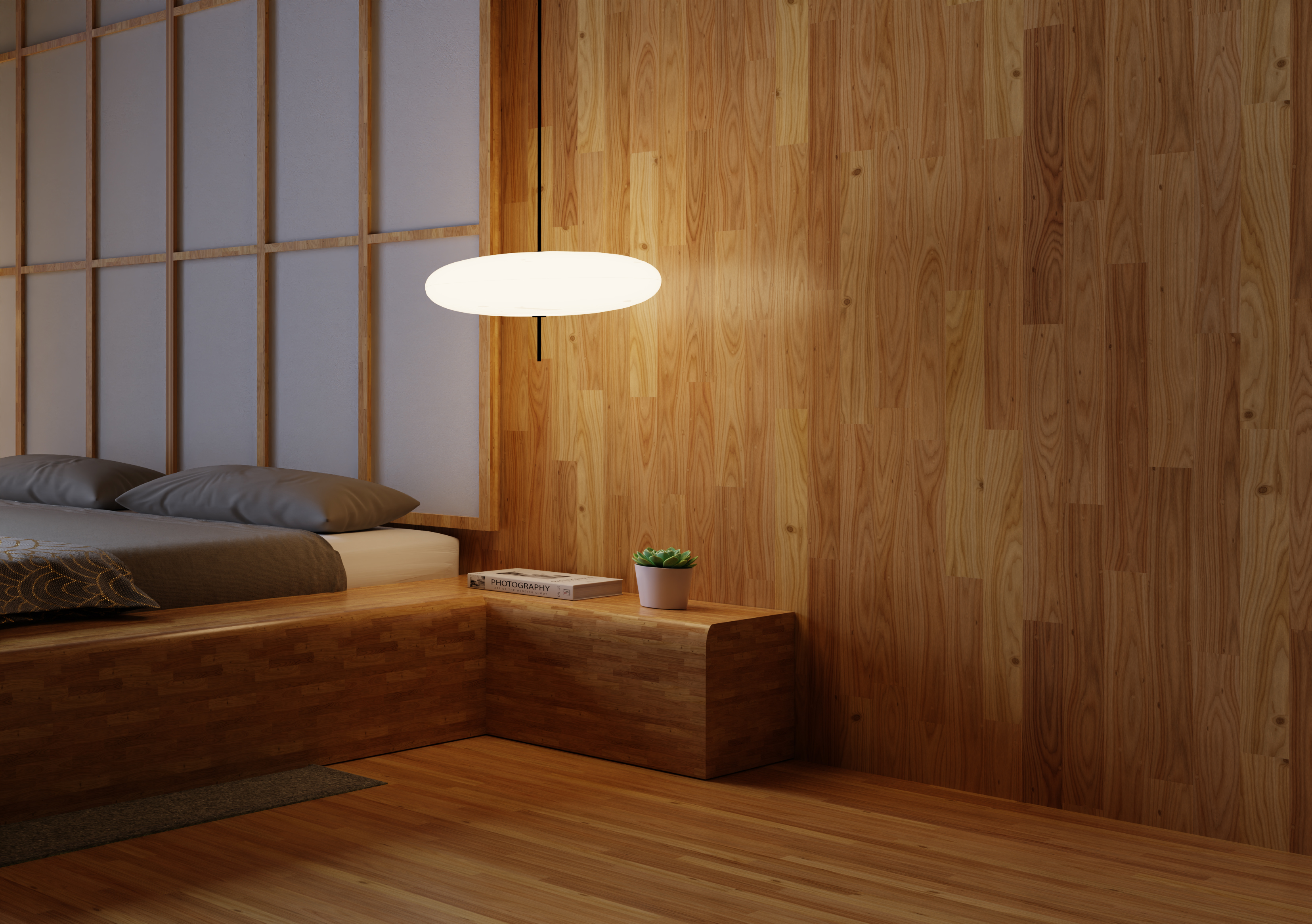 Animation et modelisation 3D - chambre - Dos Aguas House par Cinco Sólidos - Skying Studio