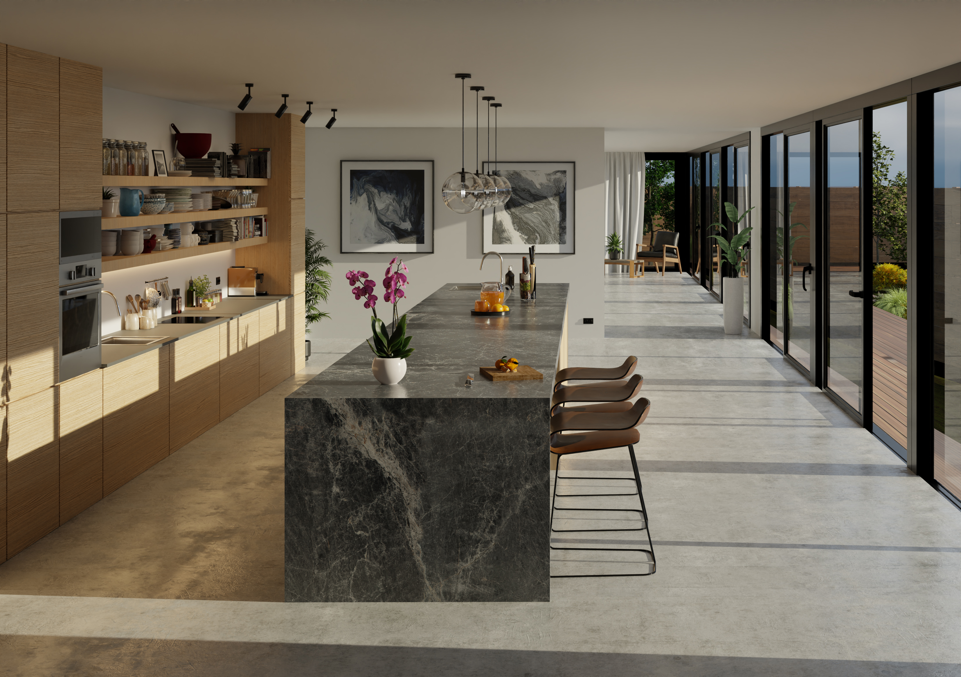 Animation et modelisation 3D - architecture intérieure - cuisine - Skying Studio