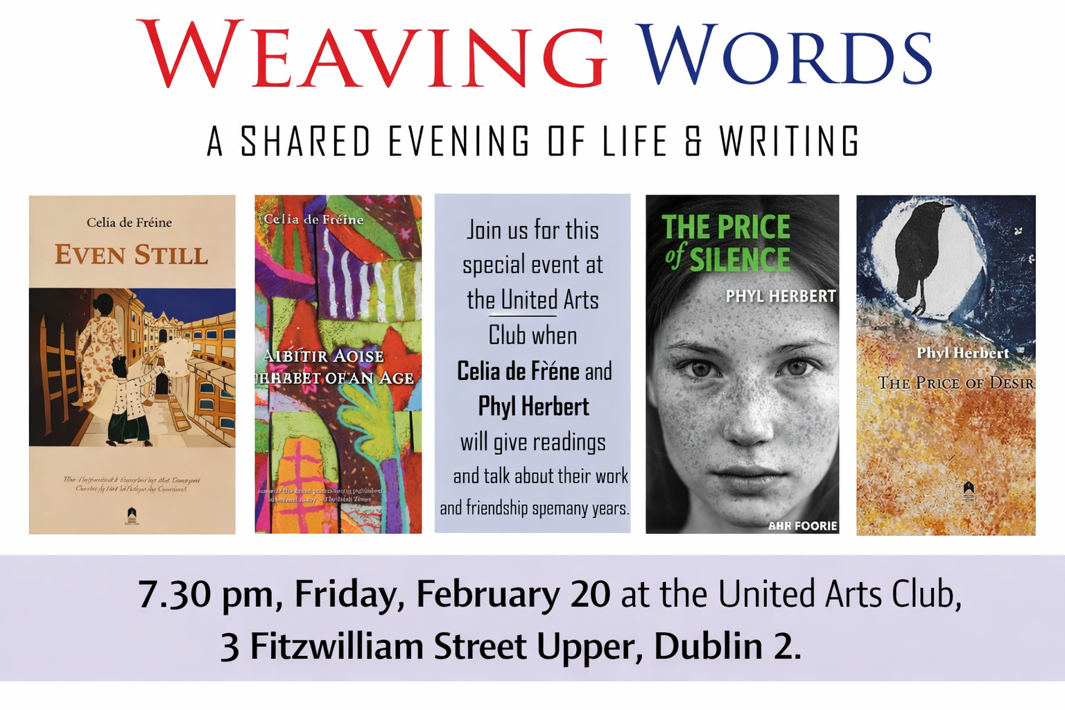 Weaving Words - A Shared Evening of Life & Writing - 7:30pm