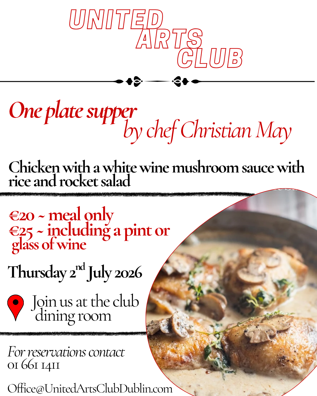 Exhibition Night One Plate Supper