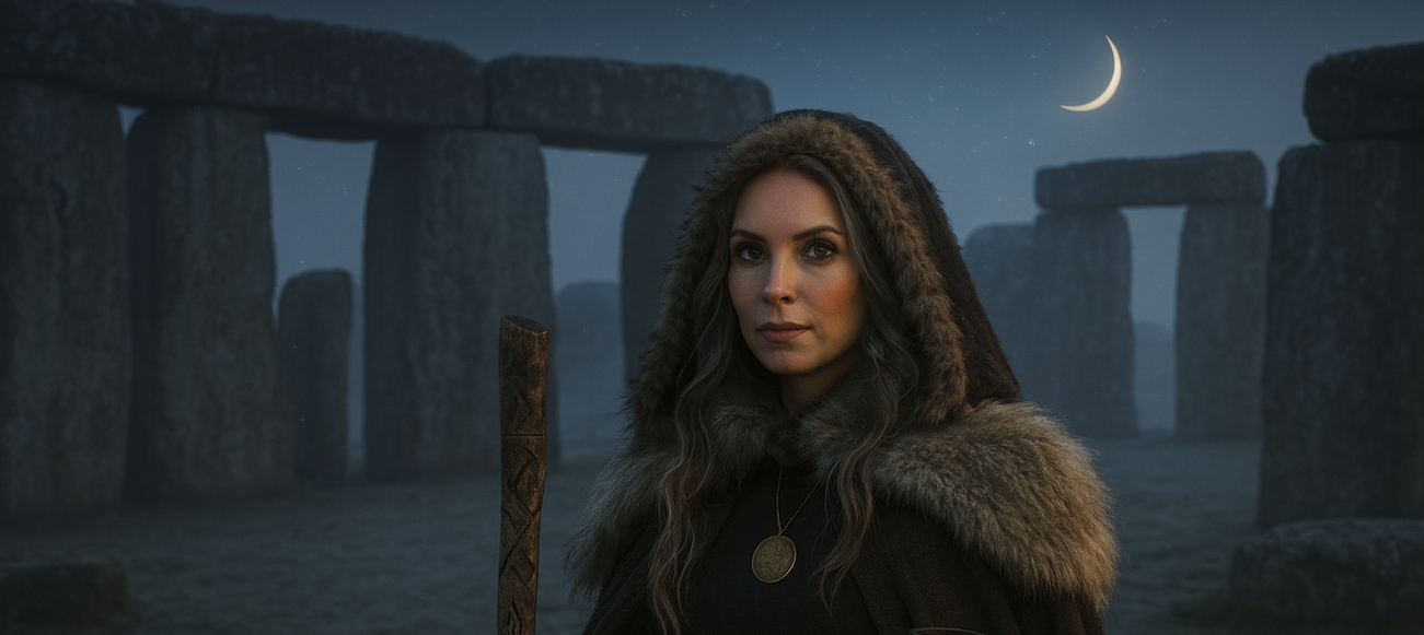 Shaman at Stonehenge on Winter Solstice